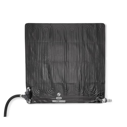 Intex 28685E 47 Inch x 47 Inch Solar Pool Water Heater Mat for 8,000 Gallon Above Ground Swimming Pool with Hose Attachment and Adaptors, Black