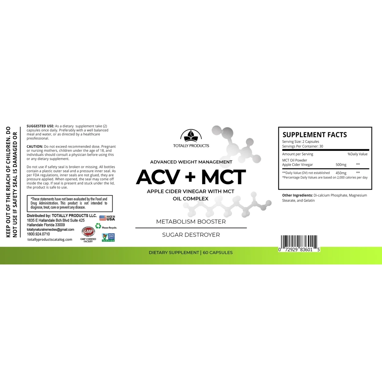 Apple Cider Vinegar with MCT Oil Complex (120 capsules)