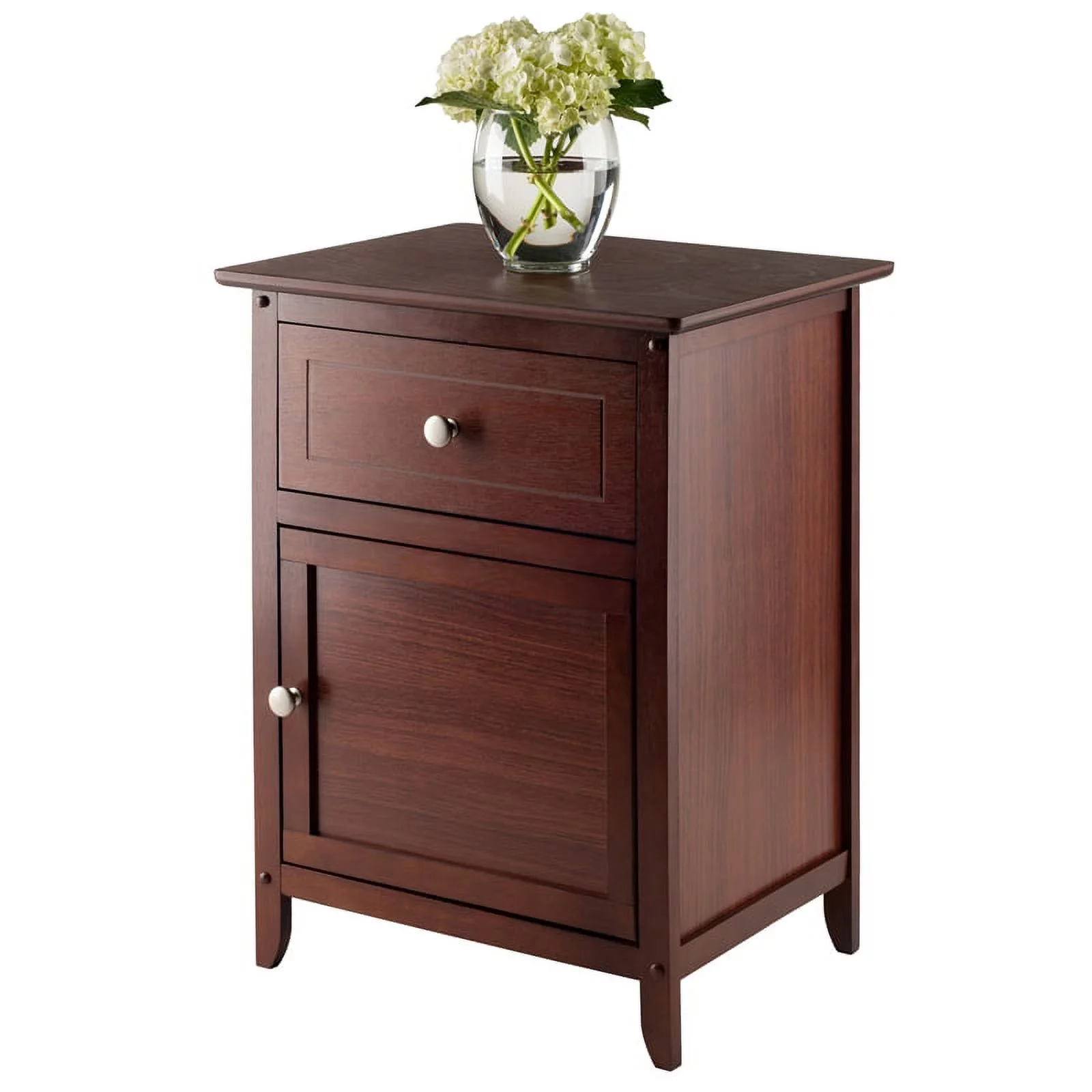 Home Square Set of 2 Nightstand in Antique Walnut
