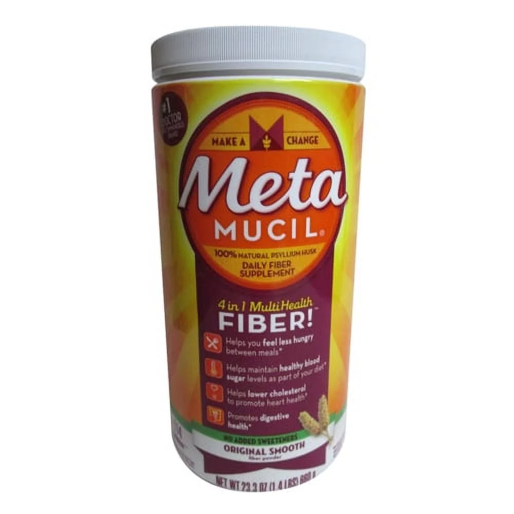 Metamucil Fiber Supplement Powder Original Smooth - 23.3 Oz, 114 Doses, 2 Pack