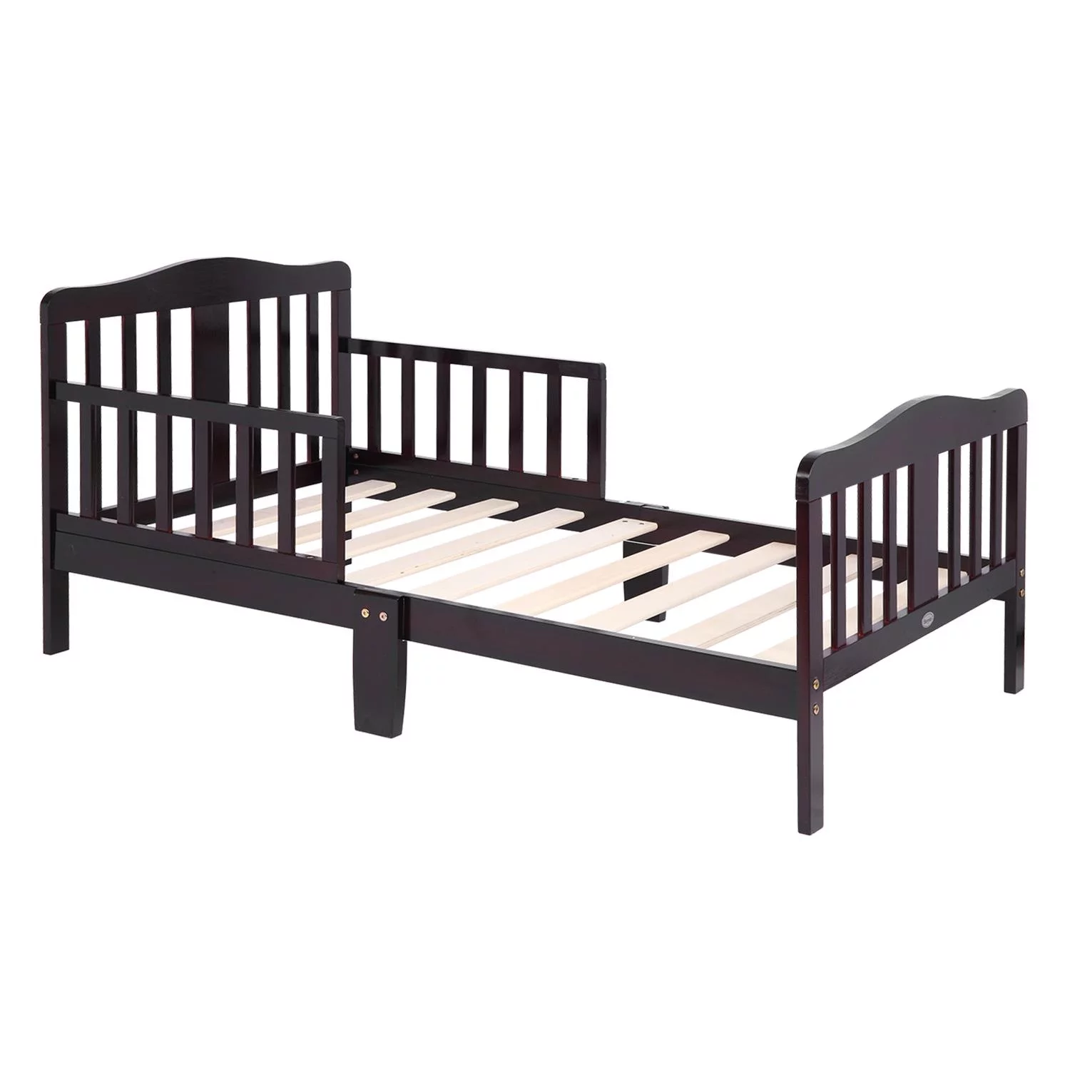 UBesGoo Toddler Bed, Wood Kids Bedframe Children Classic Sleeping Bedroom Furniture w/Safety Rail Fence (Cherry)
