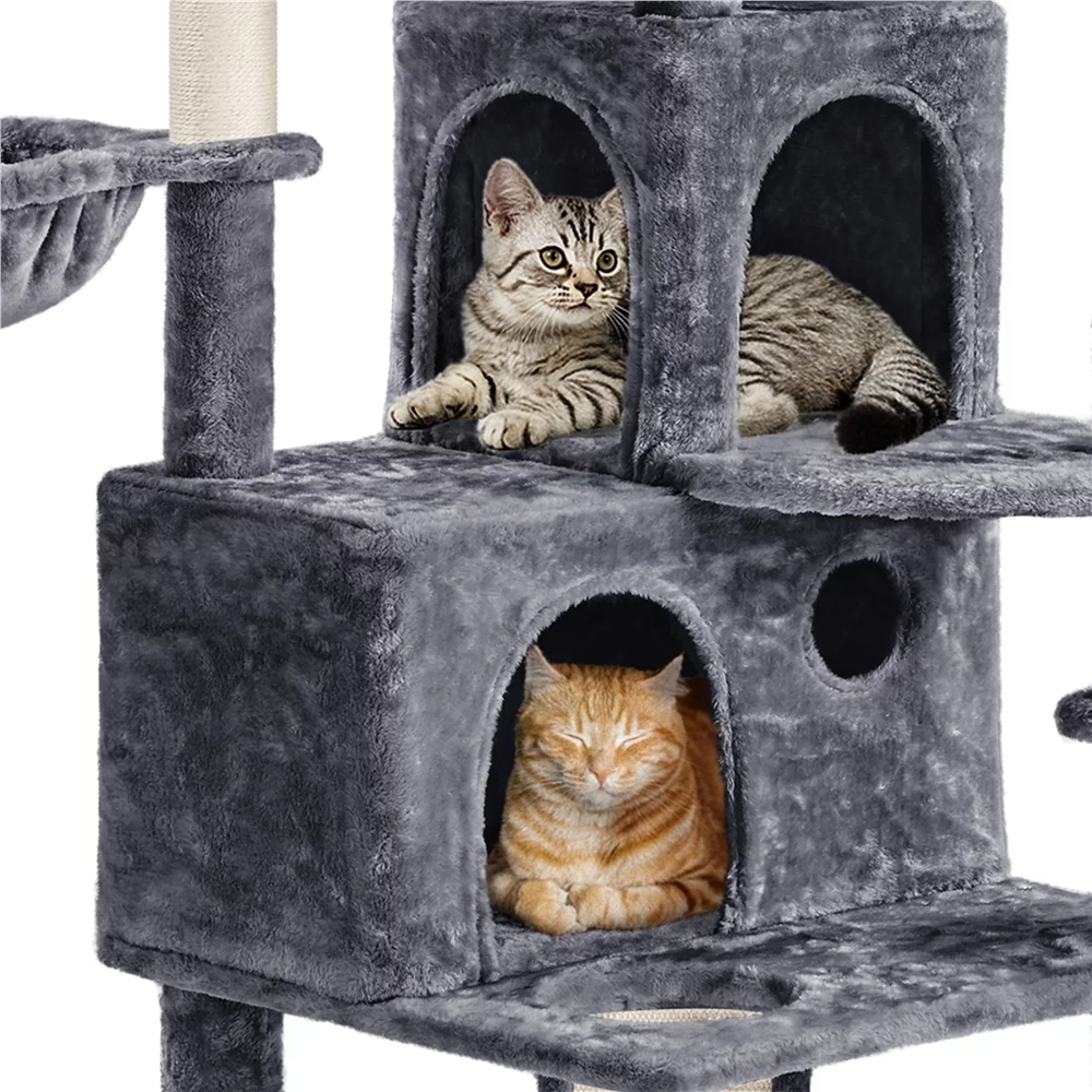 Yaheetech 76.5-inch Cat Tree Cat Tower with Condos, Dark Gray