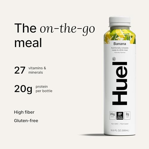 Huel Ready-to-Drink | Chocolate Meal Replacement Drink | High Protein Drink | Nutritionally Complete, Low Sugar, High Fiber, Plant Based, Vegan, Healthy | 20g Protein Per Bottle | 16.9 Fl Oz (12 Pack)