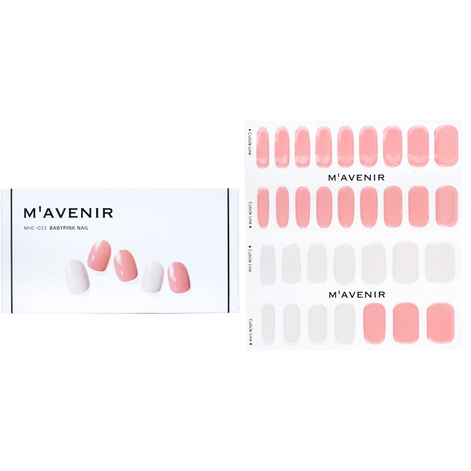 Mavenir Nail Sticker (Pink) - # Glass Soft Pink Nail  32pcs
