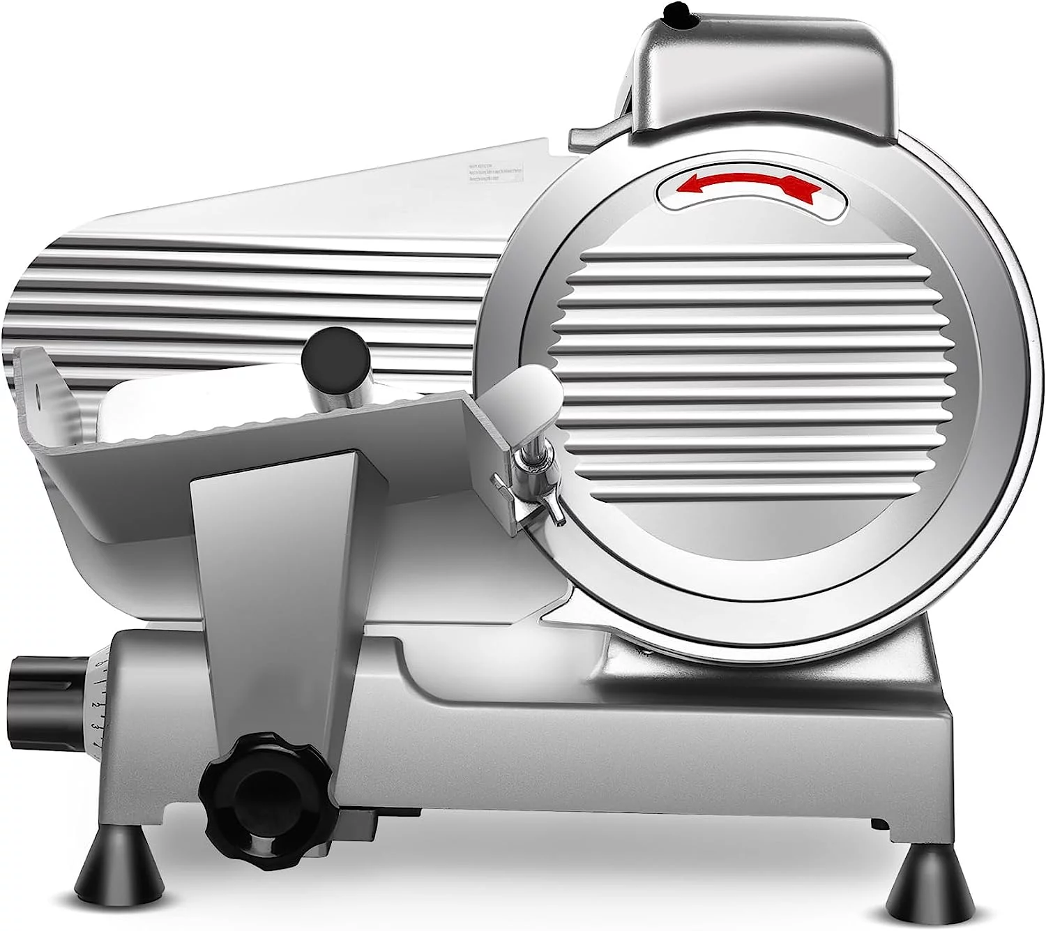 Meat Slicer Machine 10 inch Commercial Meat Slicer 240W Frozen Meat Cheese Deli Slicer Premium Chromium-Plated Steel Blade Semi-Auto Foody Slicer Home Use Low Noises