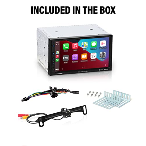 BOSS Audio Systems BCP62 Car Stereo - Apple CarPlay, Double Din, 6.2 Inch Capacitive Touchscreen, Bluetooth, No CD DVD Player, AM/FM Radio Receiver, USB