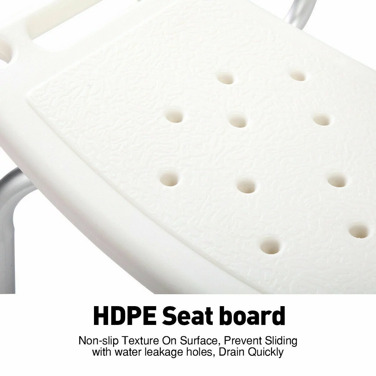 Jaxpety 6 Adjustable Height Bath Shower Chair Medical Bench Bathtub Stool Seat White New