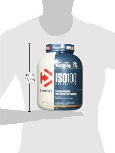 Dymatize ISO100 Whey Protein Powder Isolate, Cookies & Cream, 25g of Protein, 20 Servings, 5.5g BCAAs, Less Than 120 Cal., Gluten Free, 1g Fat, 1g Sugar, 2g Carb
