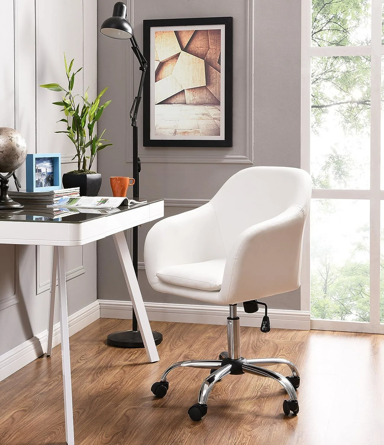 White Mid Back Desk Chair | Upgrade Comfort & Style