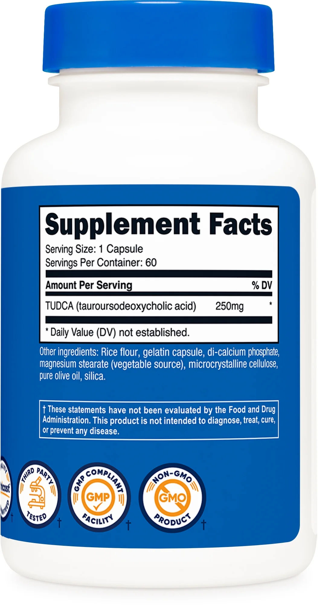 Nutricost Tudca 250mg, 60 Capsules (Tauroursodeoxycholic Acid) - Gluten Free, Non-GMO Supplement