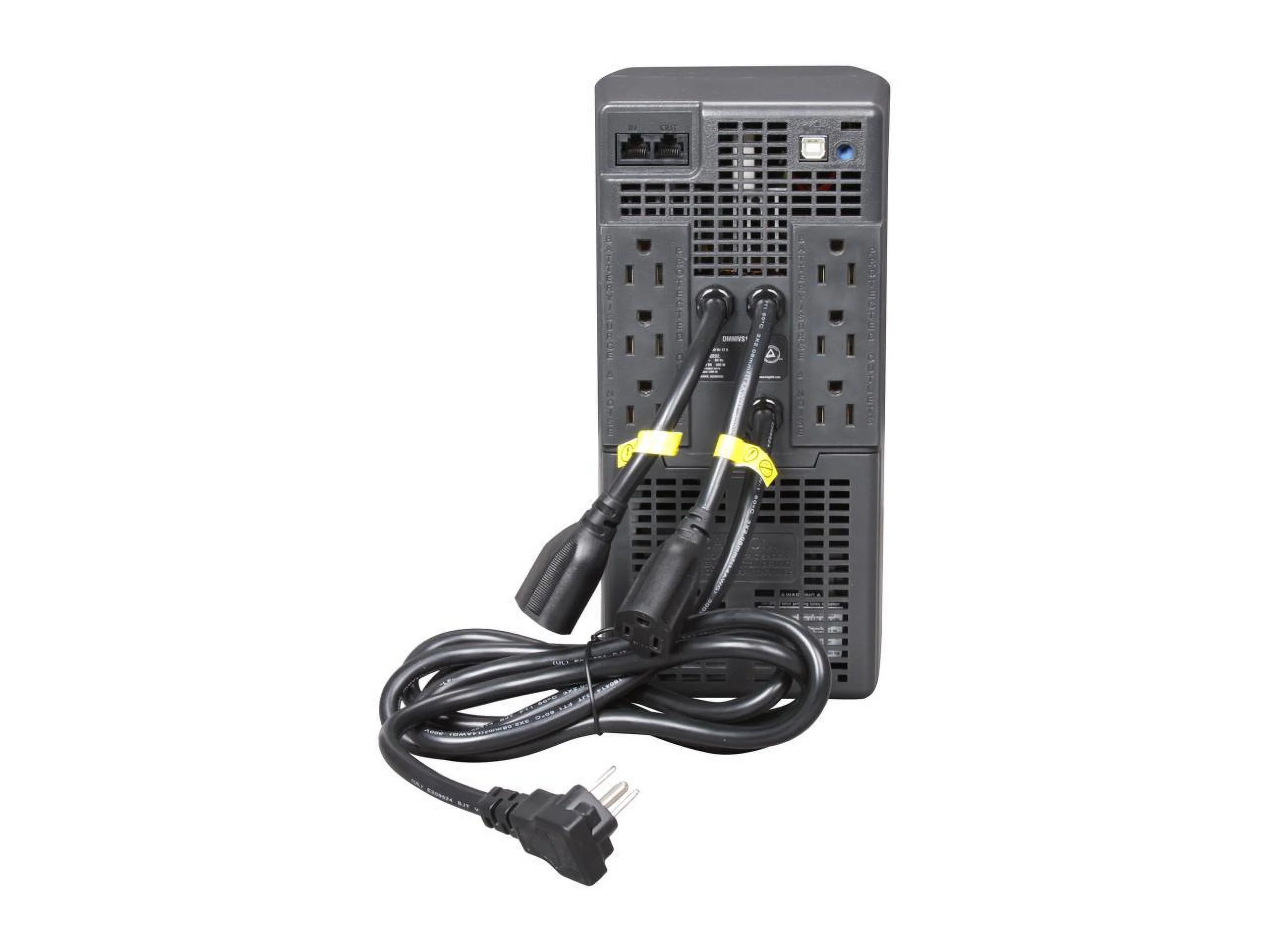 Tripp Lite UPS 1000VA 500W Battery Back Up Tower AVR 120V USB RJ45 Tower - 4 Hour Recharge - 3.50 Minute Stand-by - 110 V AC Input - 120 V AC Output - 2 x NEMA 5-15R, 6 x NEMA 5-15R