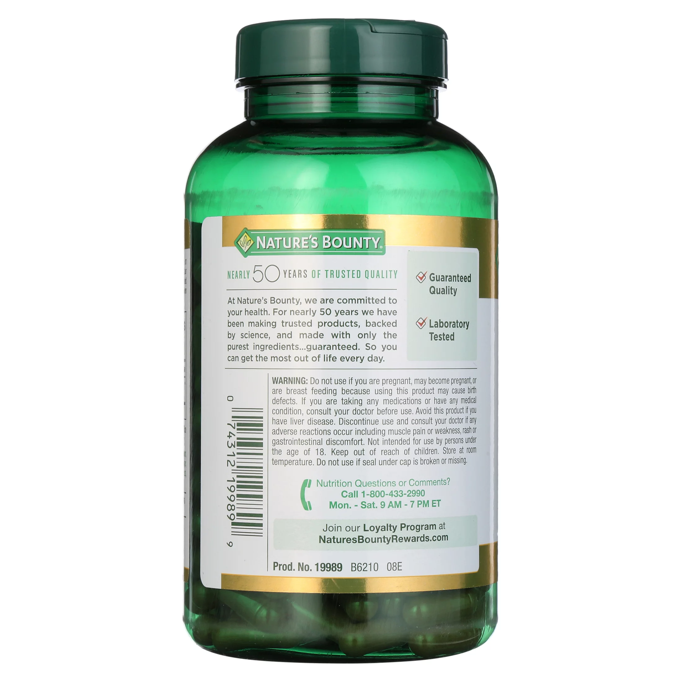 Nature’s Bounty Red Yeast Rice Supplement, 600 mg, 250 Capsules