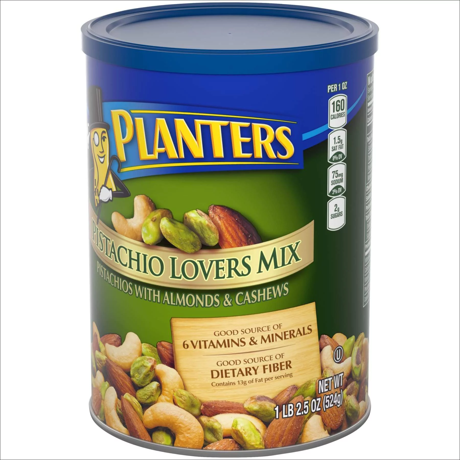Planters Deluxe Pistachio Mix, 18.5 oz. Resealable Container | Pistachio Lover's Mix: Pistachios, Almonds  Cashews | Mixed Nut Snacks | Kosher (00029000017191)