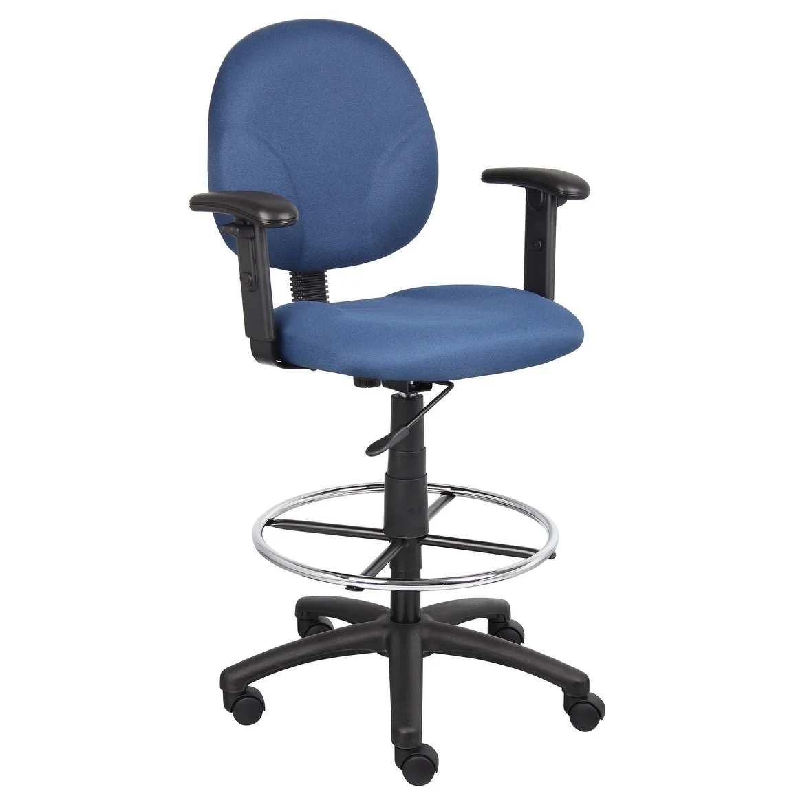 Boss Office & Home Transitional Drafting Stool with Adjustable Arms, Black