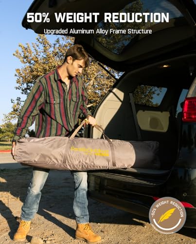 FanttikOutdoor Zeta C8 Air/C10 Air Camping Tent, Lightweight 10 Person Instant Cabin Tent Setup in 60s, 20% Lighter, Ultralight with Carry Bag for Family Camping & Hiking, Upgraded Ventilation