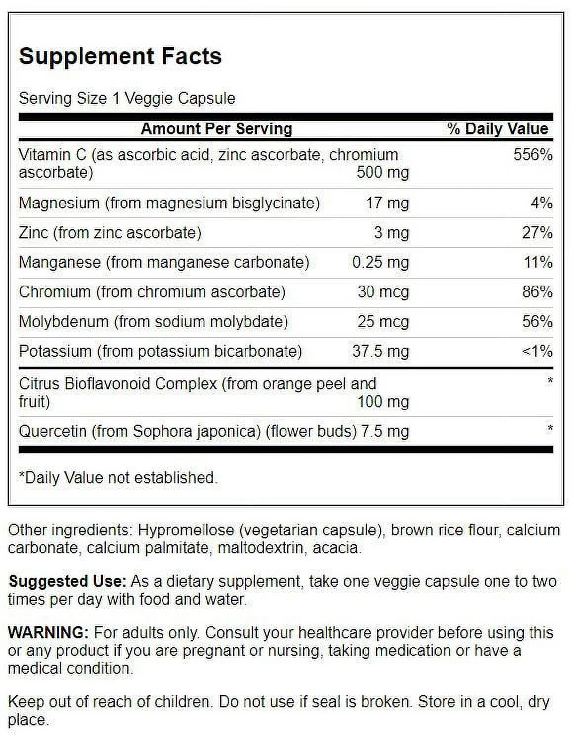 Swanson Vitamin C Complex with Bioflavonoids 60 Veg Caps 4 Pack