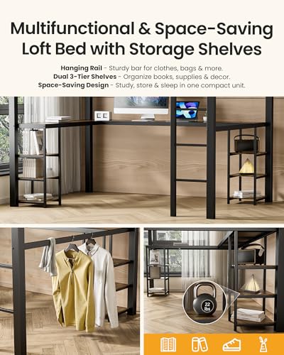 Full Over Full Bunk Bed with Trundle, Heavy Duty Metal Bed Frame with Full-Length Guardrails & Ladder, 3-in-1 Convertible Full Bunk Bed, Noise-Free, No Box Spring Needed, Black