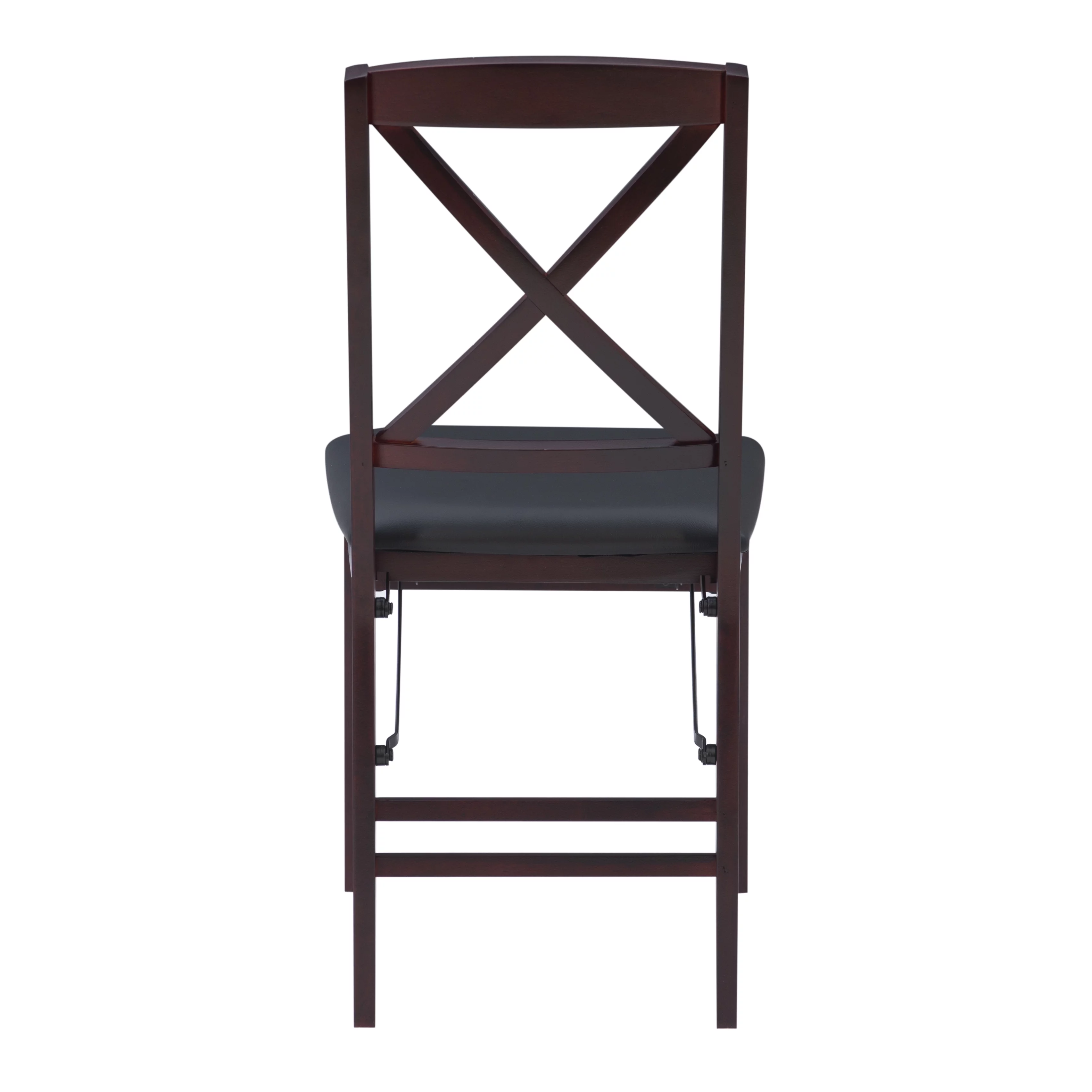 Linon Farrow Folding Chair, Set of 2, Dark Brown