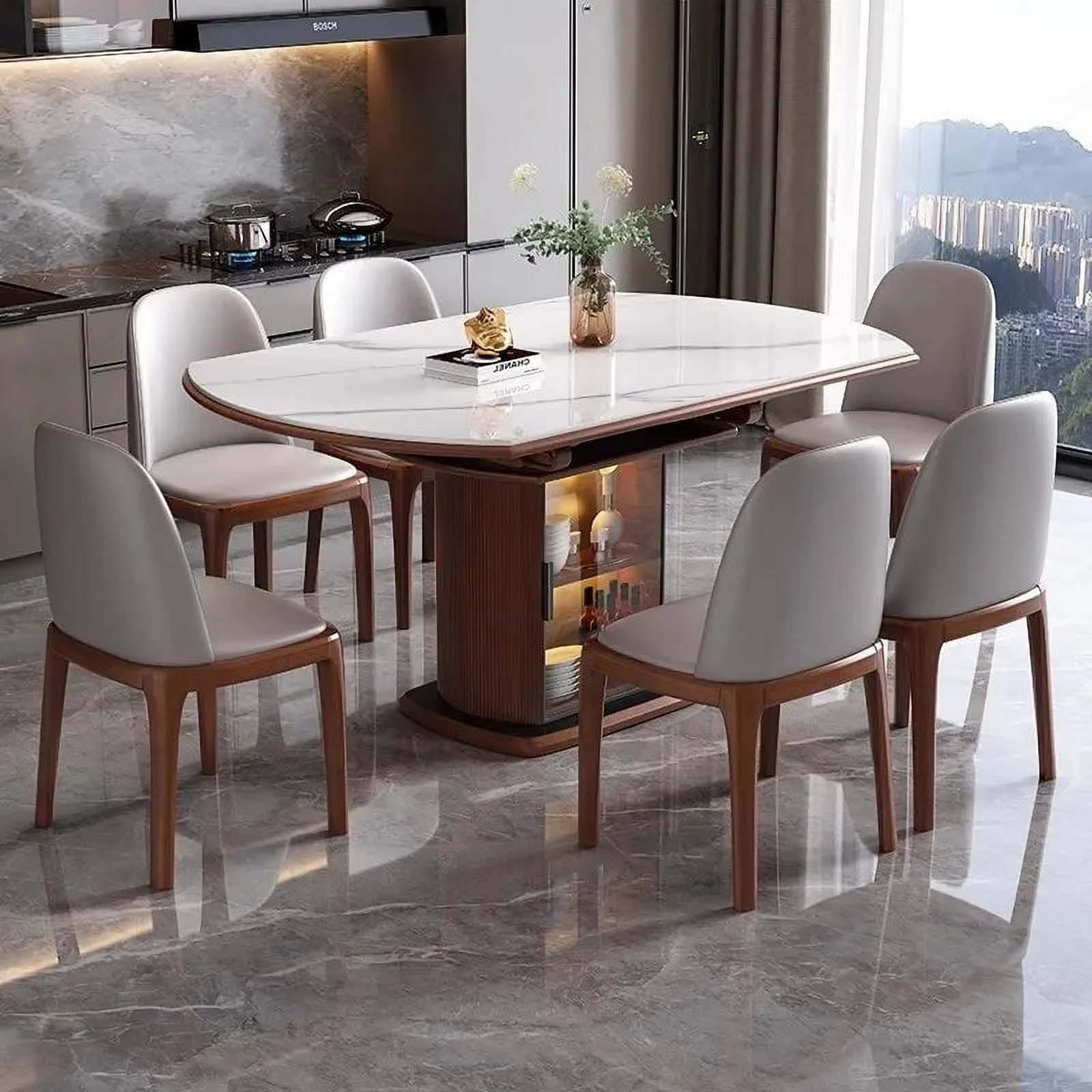 Center Hotel Round Dining Table Luxury Rustic Mobile Folding Kitchen Coffee Dining Table Luxury Table A Manger Furniture HDH