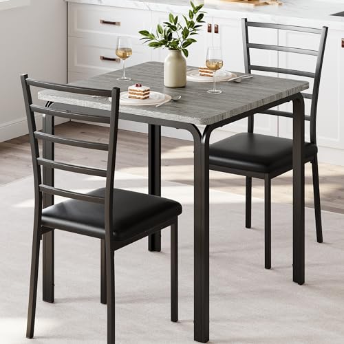 IDEALHOUSE 5-Piece Kitchen Dining Room Table Chair Set for Small Space, Indoor Modern Dinette Set for 4, Square Dinner Table Set for Dinette, Breakfast (Vintage)
