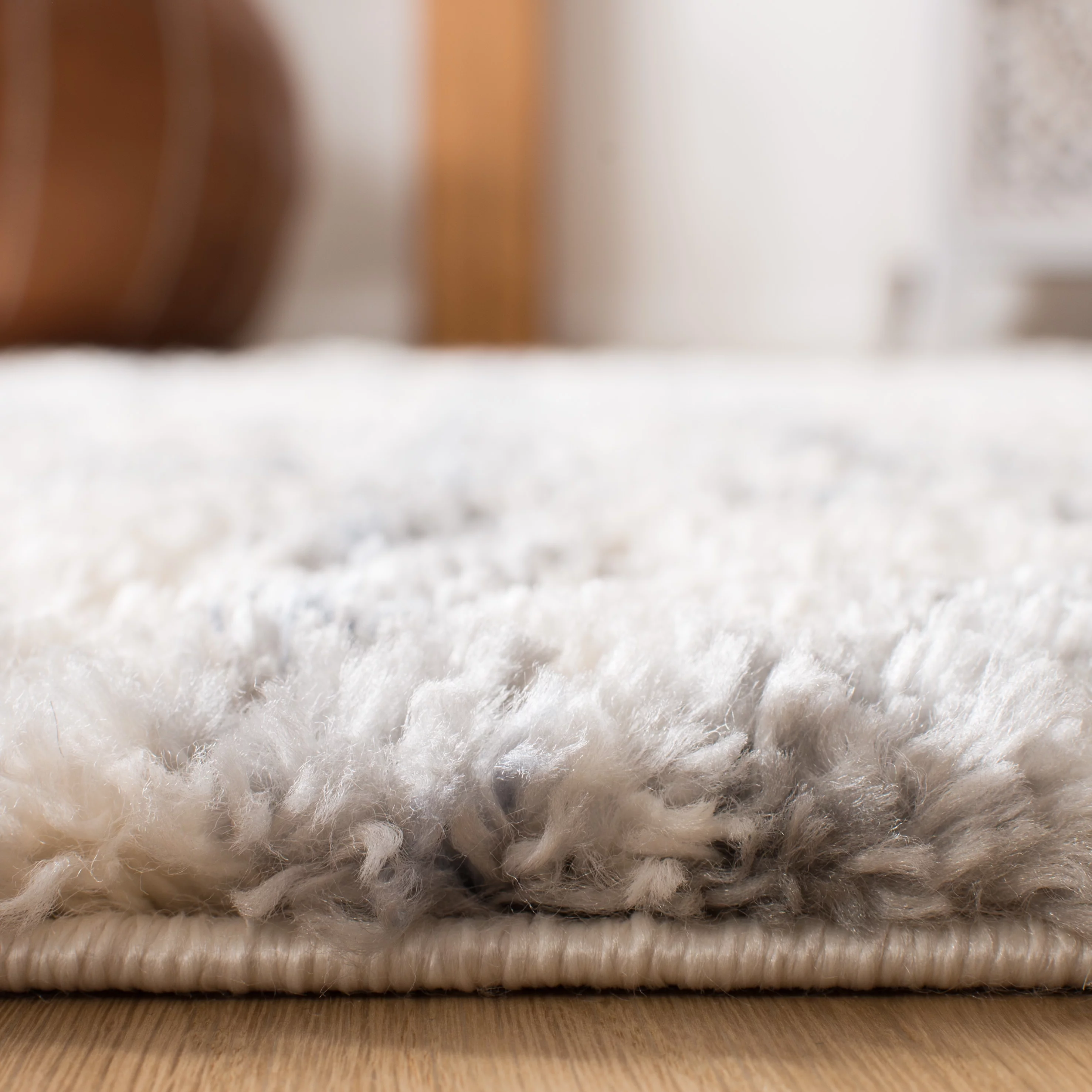 SAFAVIEH Berber Fringe Shag Rada Aztec Area Rug, Cream/Grey, 6' x 9'