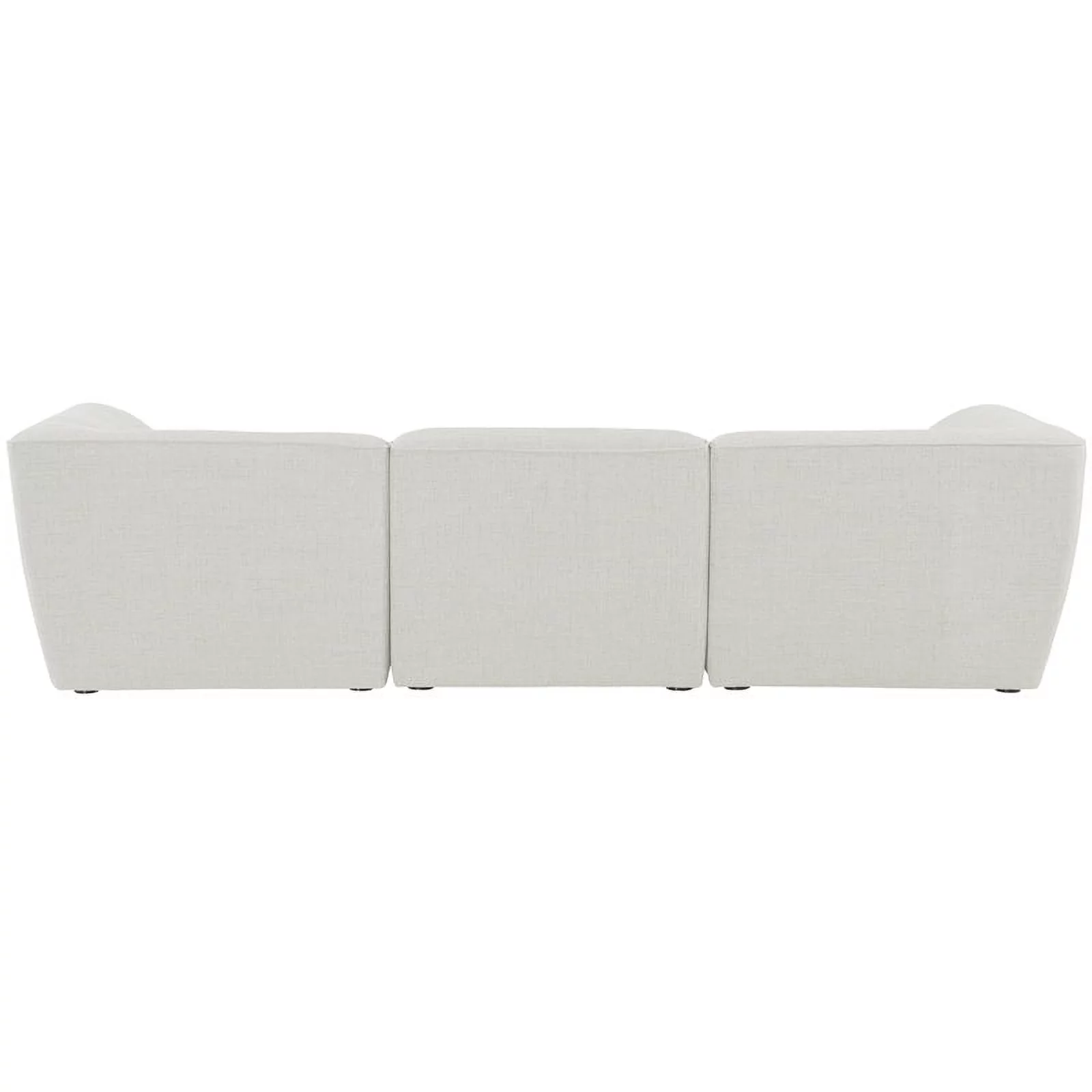 Meridian Furniture Miramar Cream Durable Linen Textured Modular Sofa