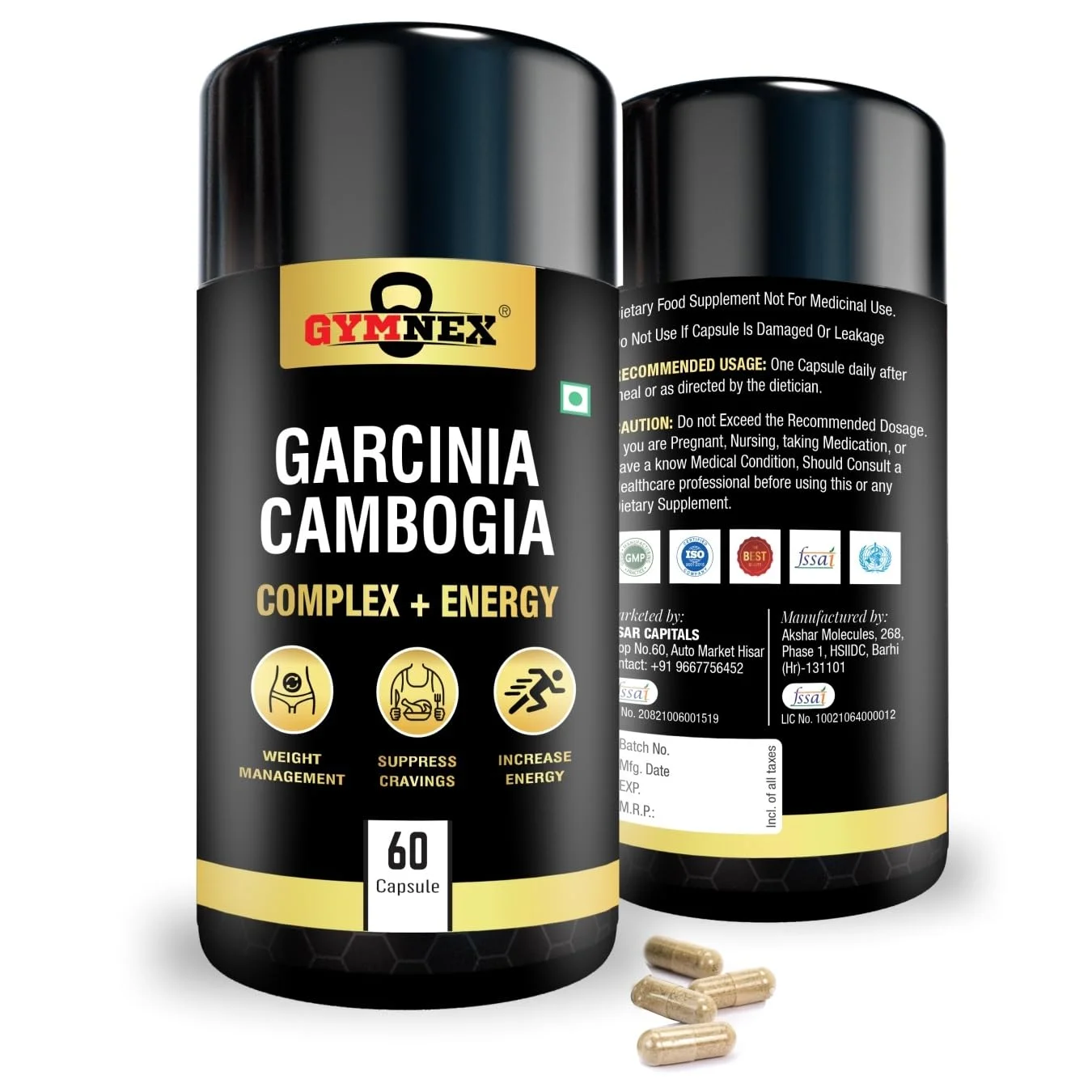 Garcinia Cambogia Plus Energy | Fat Burner and Weight Loss Product for Men & Women - 60 Capsules (PACK OF 2)