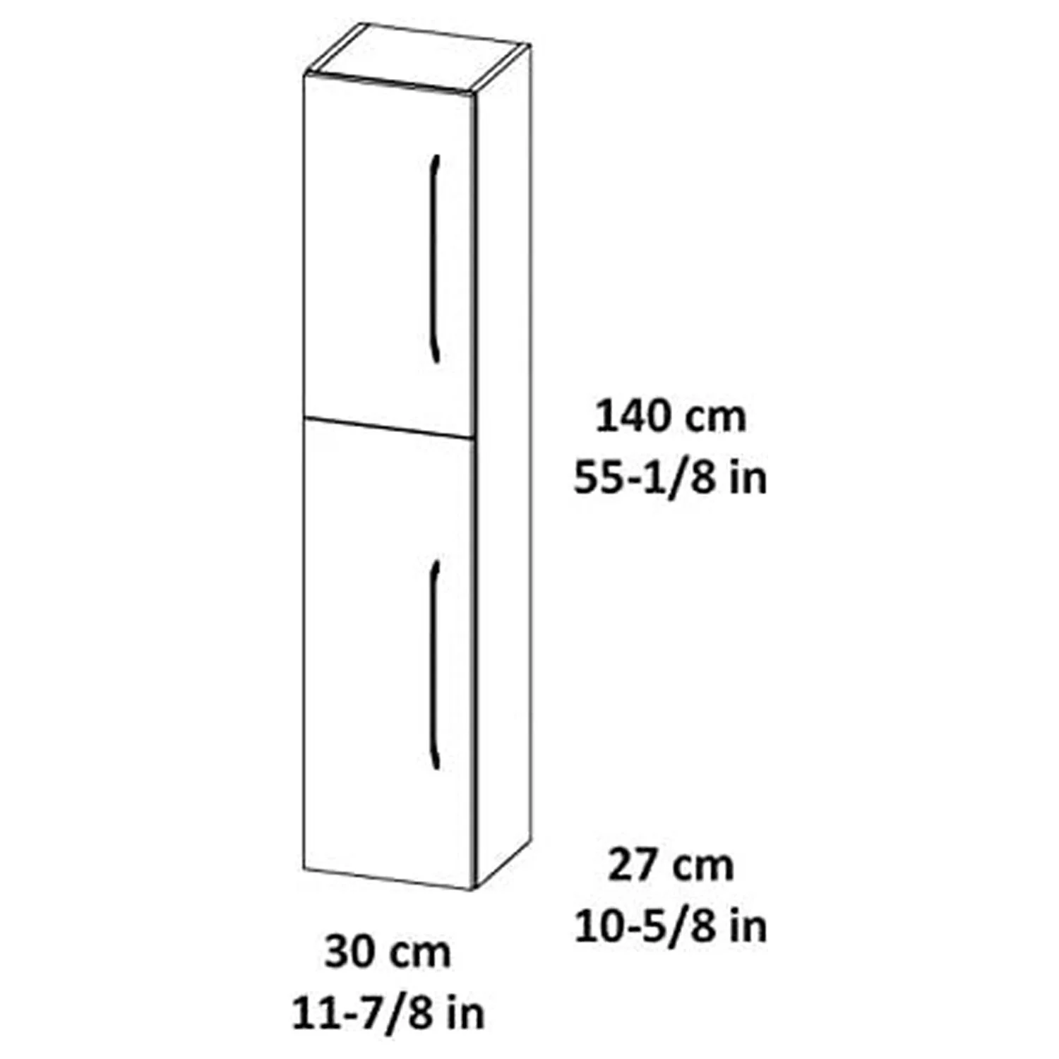 Randalco Column Cabinet  Aspen  Autumn Oak Wood Finish, Gold Handles