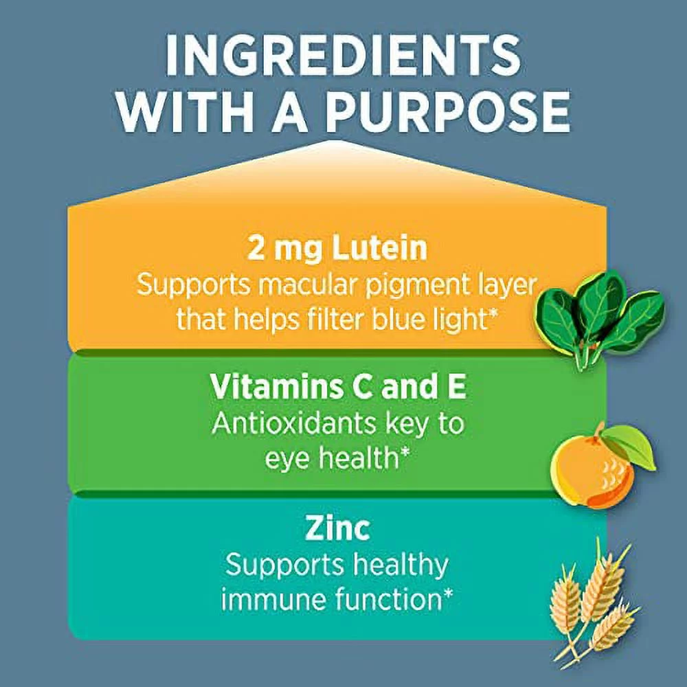 Bausch + Lomb Ocuvite Vitamin & Mineral Supplement Tablets with Lutein, 120 Count Bottle (Pack of 2)