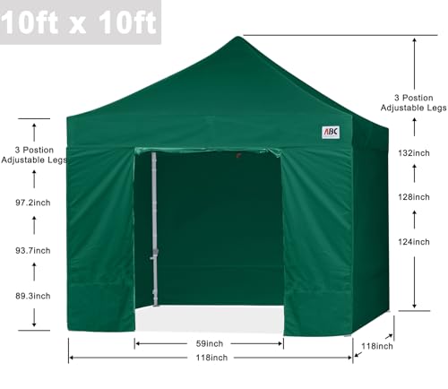 ABCCANOPY Easy Pop Up Canopy Tent with Sidewalls 10x10 Commercial -Series, White