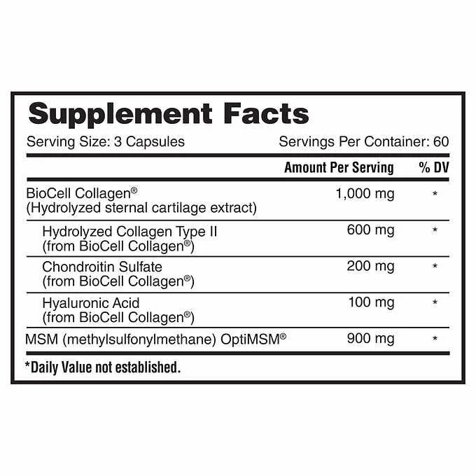 Nature'S Lab Hyaluronic Acid with Biocell Collagen, 180 Capsules | Gluten Free