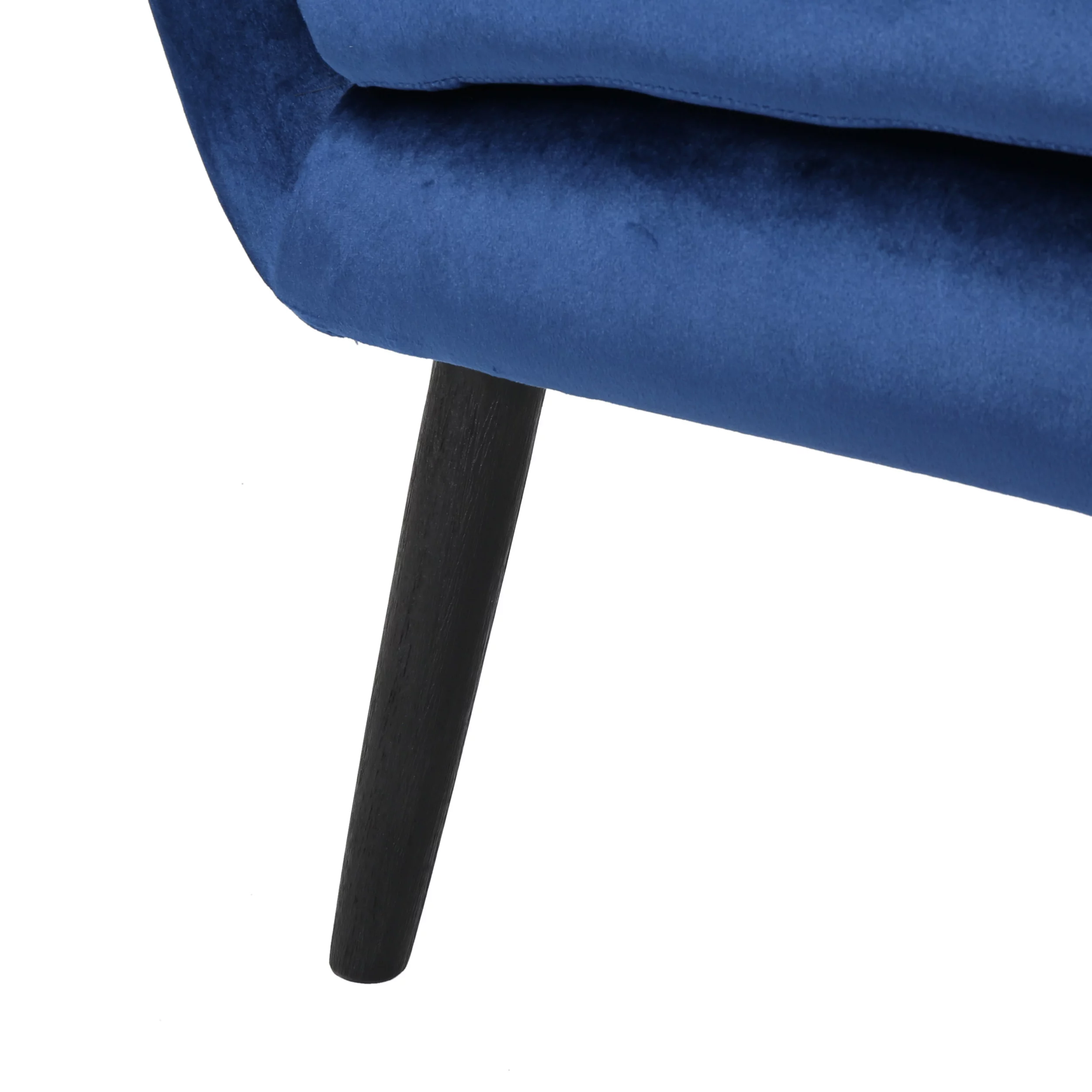 Bellamy Studios Mid Century Velvet Wingback Chair, Navy Blue