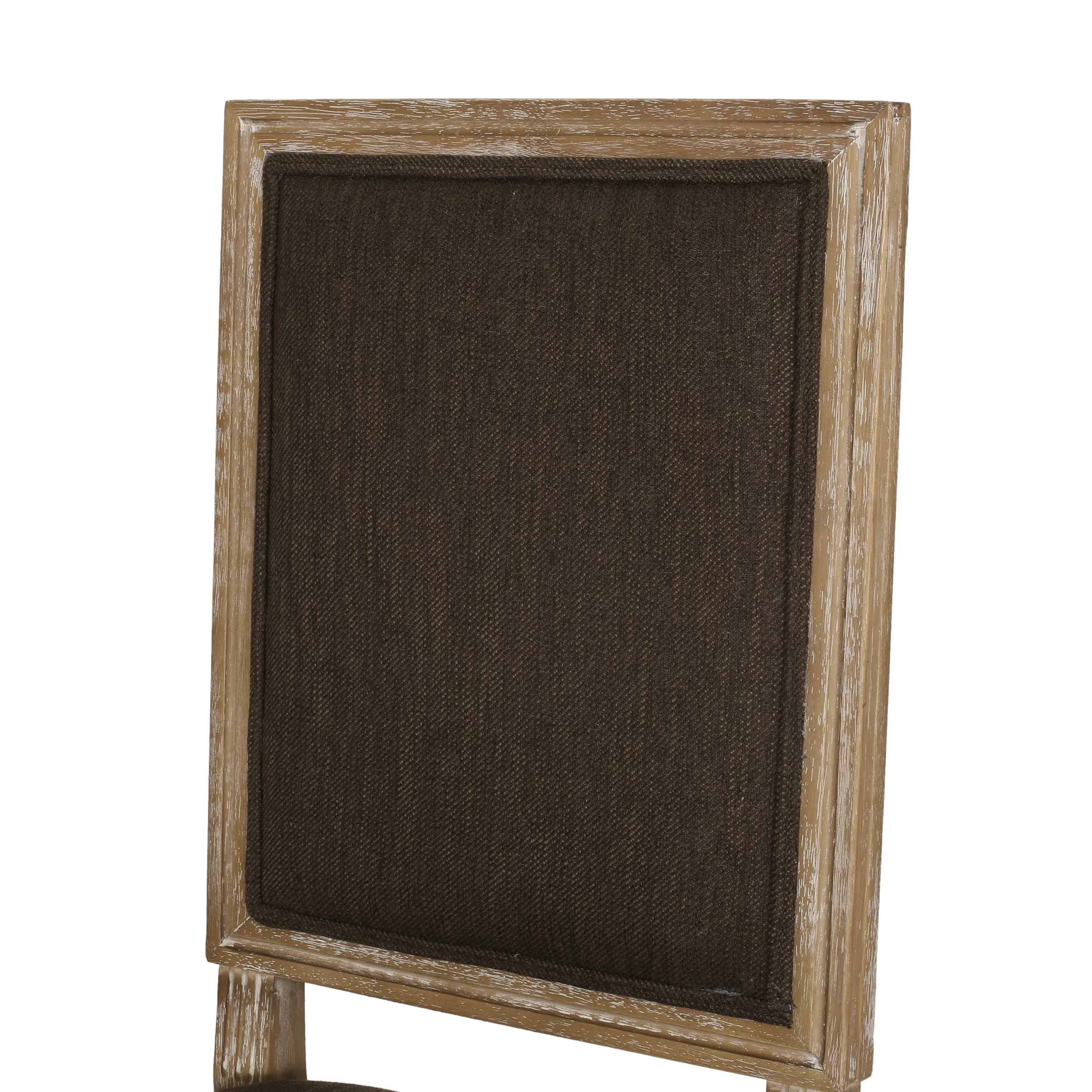 Noble House Robin French Wood Upholstered Dining Chair, Set of 2, Brown