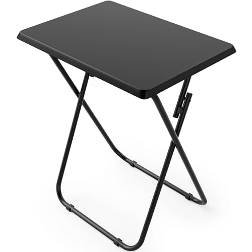 HUANUO Folding TV Tray Table -Stable Tray Table with No Assembly Required, TV Dinner Tray for Eating, Foldable Snack Tables for Bed & Sofa (Marbling)