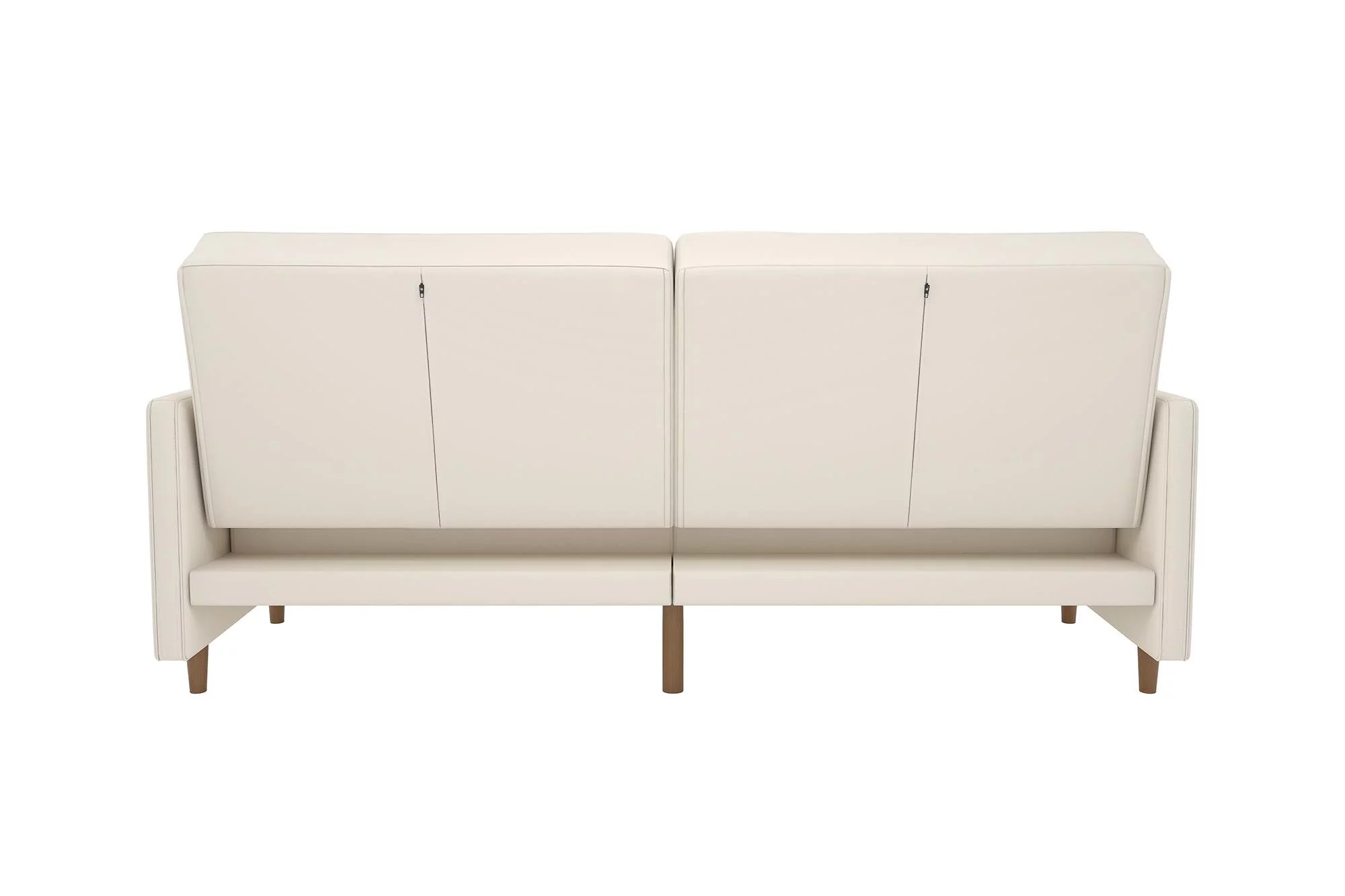 Desert Fields Adera Coil Futon, White Faux Leather