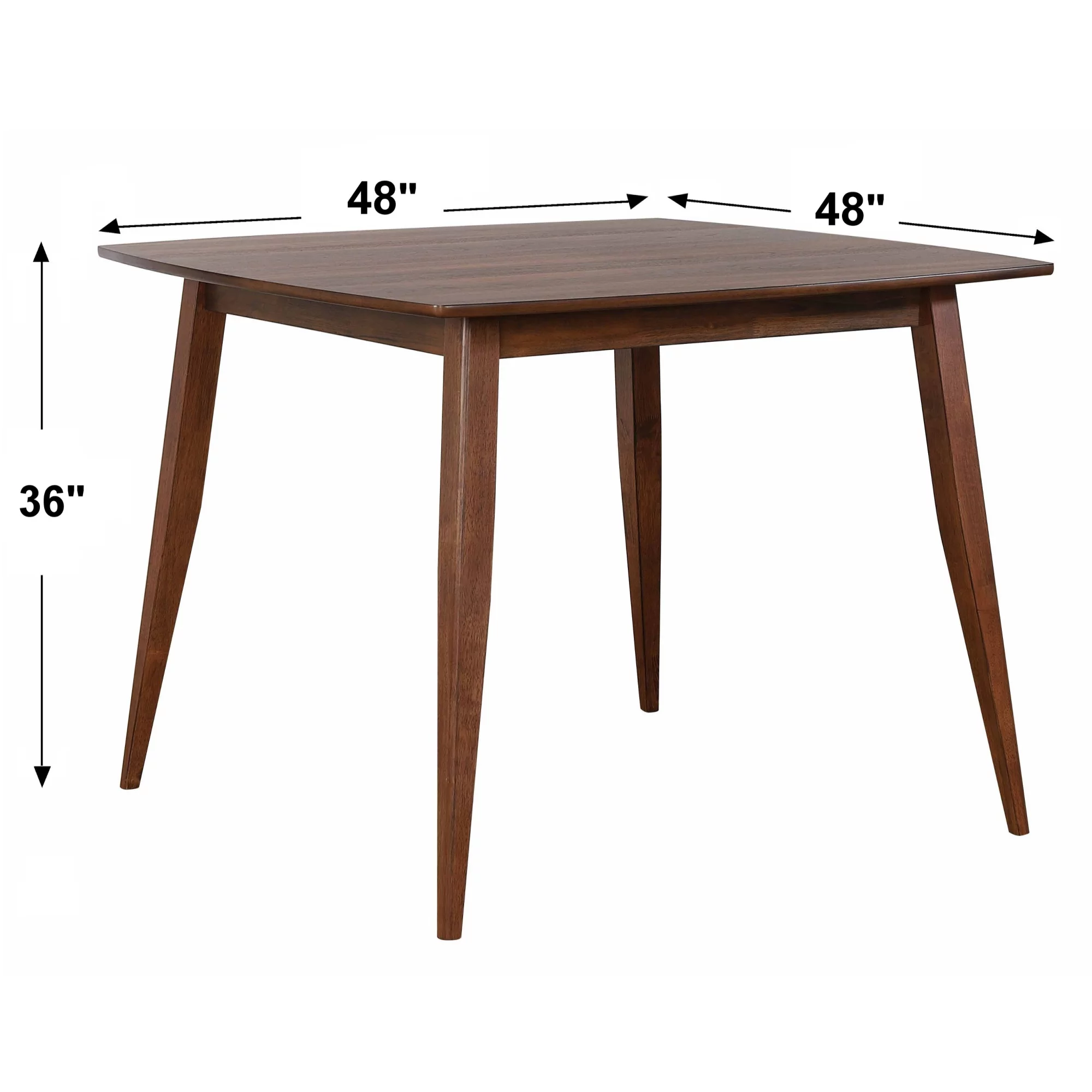 Mid Century 48 in. Square Danish Walnut Wood Dining Table (Seats 6)