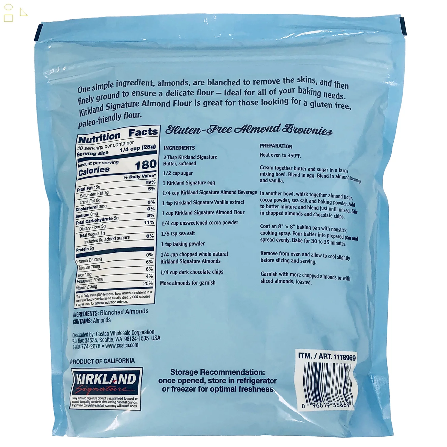 2 Packs K.S Signature Superfine Kosher Blanched Almond Flour, 3 Lbs | 6g of Protein