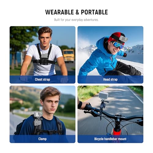 NEEWER 50 in 1 Action Camera Accessory Kit Compatible with GoPro Hero 12 11 10 9 DJI OSMO 4 3 2 Insta360 X3 X2 GO 3 SJCAM DBPOWER AKASO VicTsing APEMAN WiMiUS QUMOX Lightdow Campark Sony Sports DV