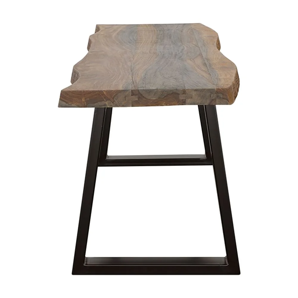 Ditman Live Edge Dining Bench Grey Sheesham and Black