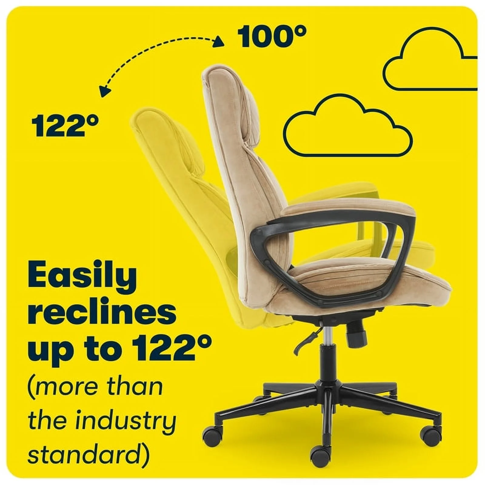 Pemberly Row Executive Office Chair in Velvet Coffee Microfiber