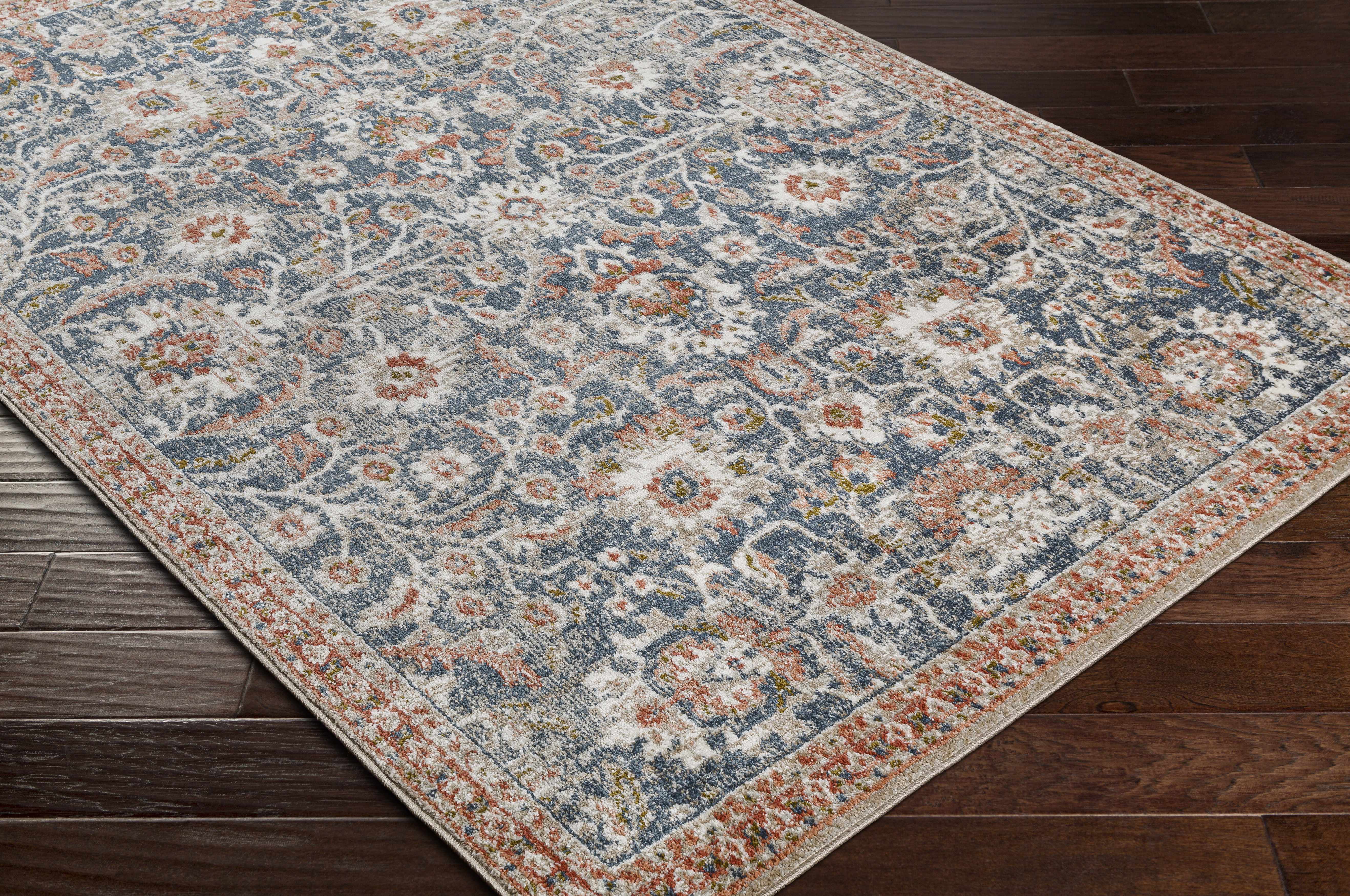 Hauteloom Dinahican Living Room, Bedroom Area Rug - Traditional - White, Multi, Gray - 6'7