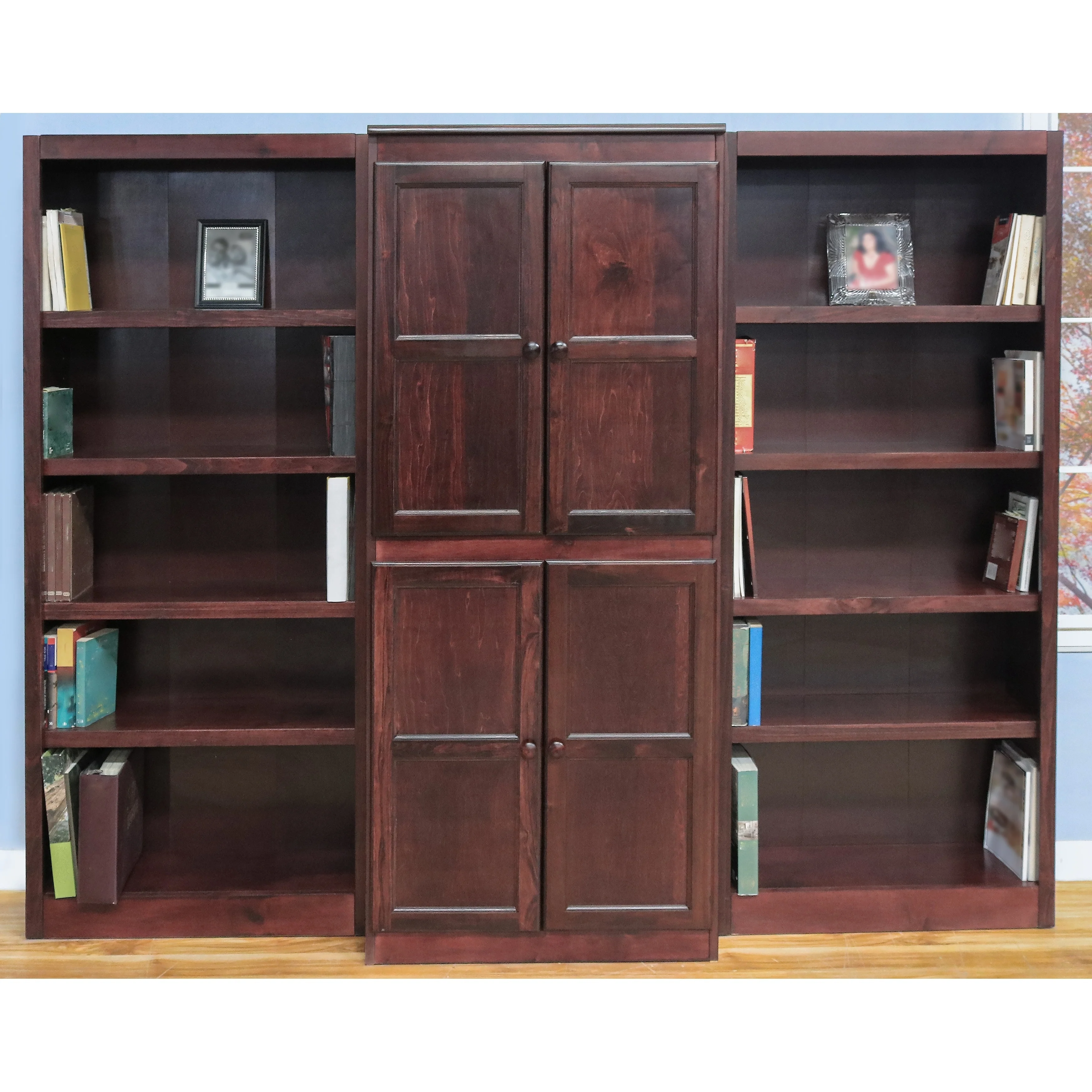 Concepts in Wood WKT3072 3-Piece Wall and Storage System, 15 Shelves Oak Oak Finish