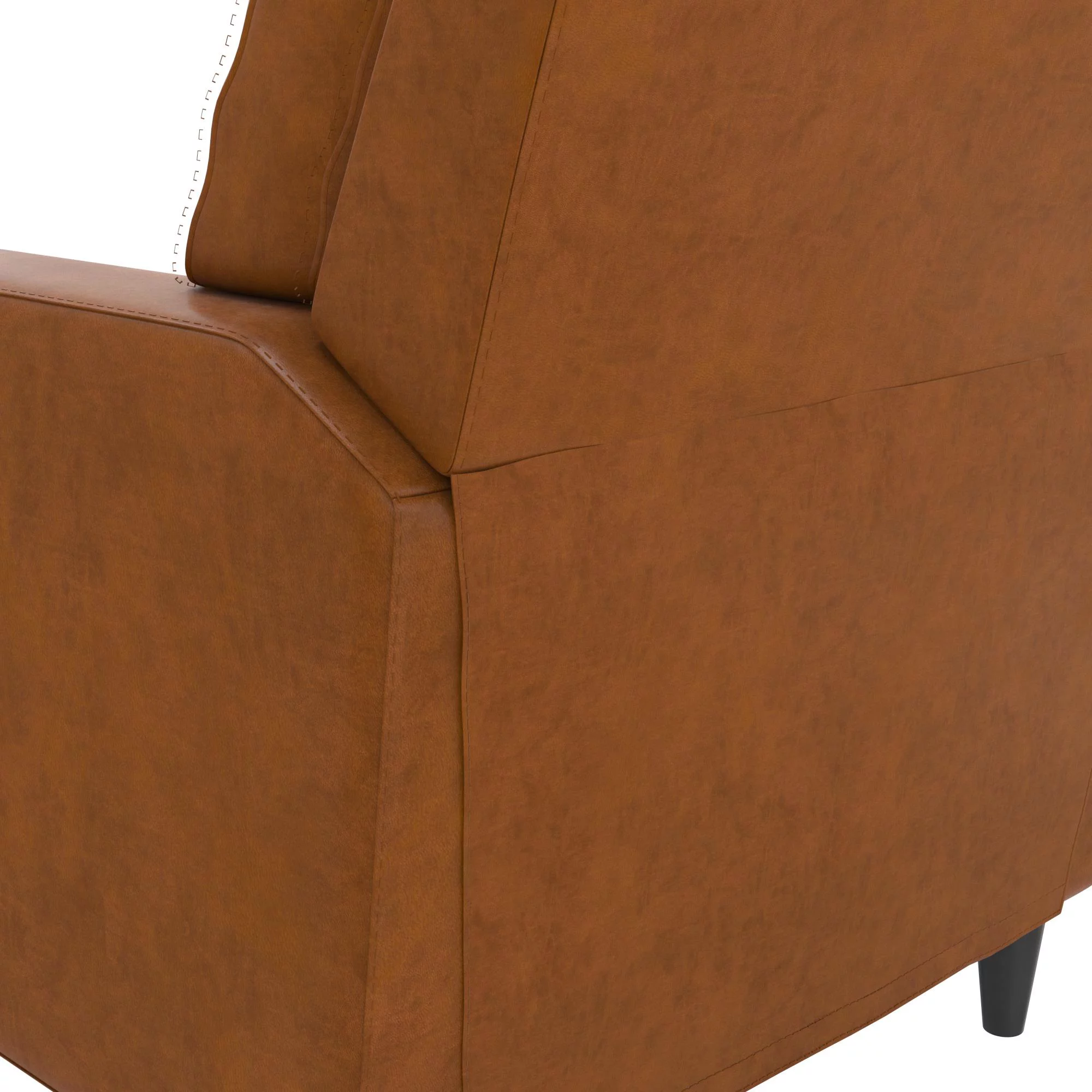 Novogratz Lana Pushback Recliner, Camel Faux Leather