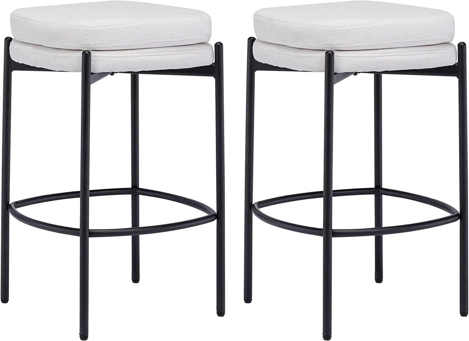 Duhome Boucle Fabric Bar Stools Set of 2 Modern Barstools Counter Stools 26