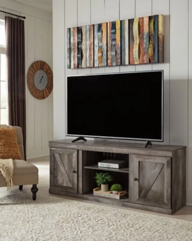 Signature Design by Ashley Wynnlow Casual TV Stand with Fireplace Option, Fits TVs up to 63