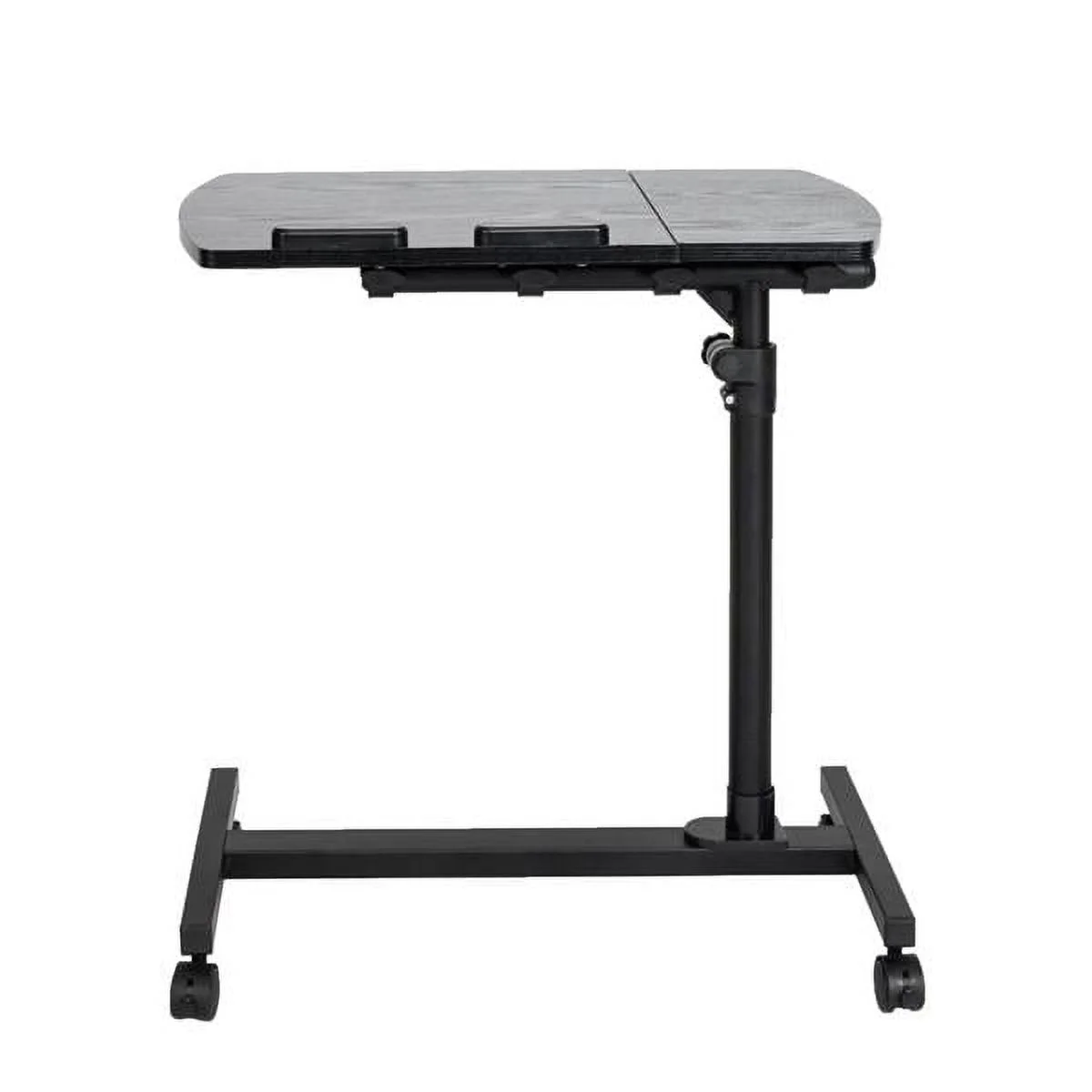 Mobile Small Stading Desk, ZPL Portable Rolling Laptop Desk, Computer Workstations, Adjustable Height, Black
