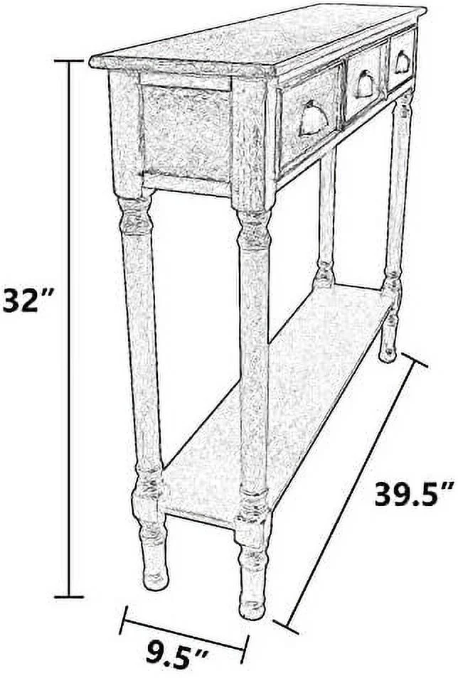 RUNFAYBIU Burlington Console Table with 3 Drawers  32-inch Tall  39 1/2-inch Wide  9-inch Deep  Sahara