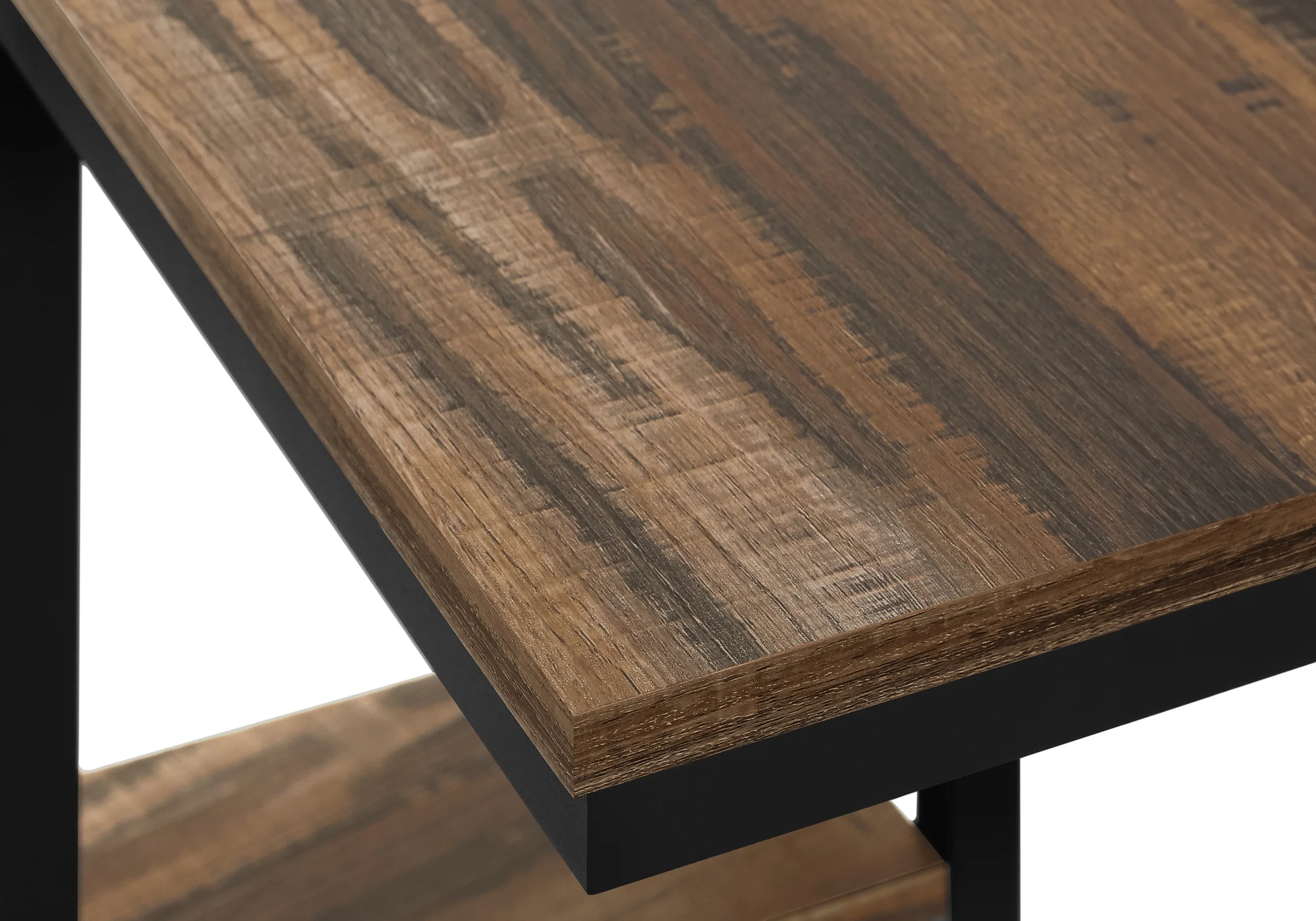 Accent Table C-shaped End Side Snack Living Room Bedroom Metal Brown