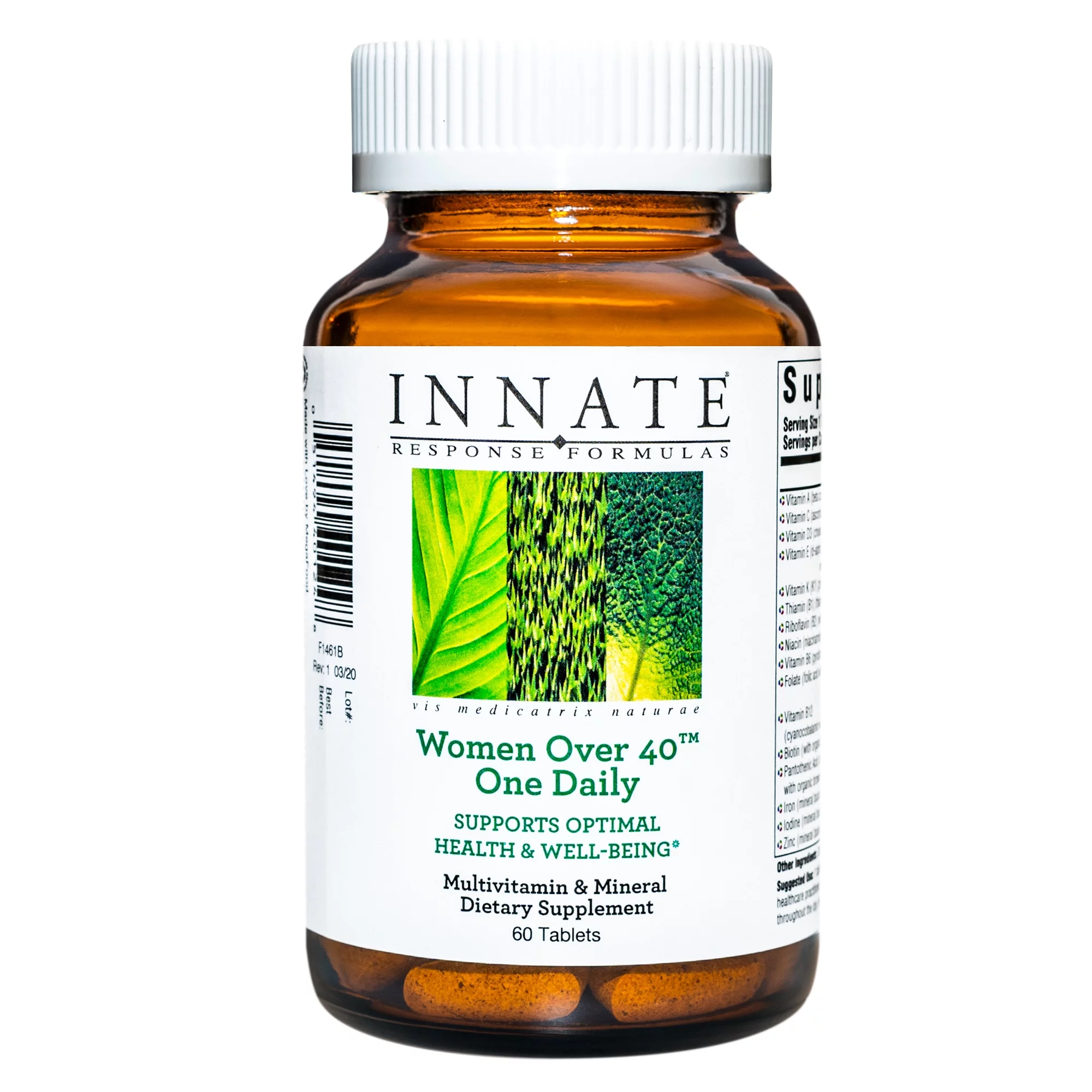 INNATE Response Formulas Women Over 40 One Daily - Daily Multivitamin For Women Over 40 - With Vitamins A, C, and E - Vegetarian, Non-GMO - Made Without 9 Food Allergens - 60 tablets (60 Servings)