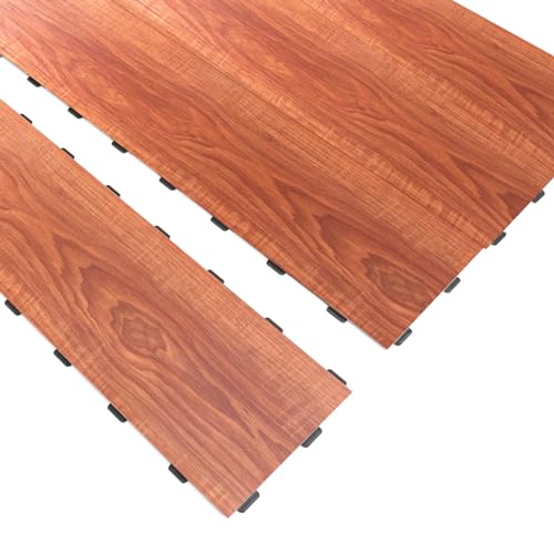 Art3d Interlocking Luxury Vinyl Flooring Tile, Wood Floor Plank for Kitchen Bathroom - Waterproof, Anti-Slip, Wear-Resistant, Reusable - 36 x 6 Inch, 18-Pack Cover 27 Sq. Ft
